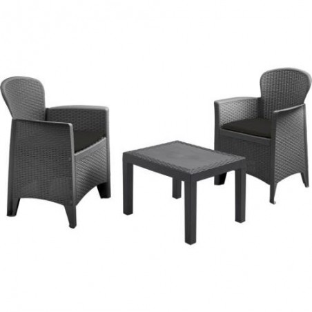 CONJUNTO 2 SILLONES + 1 MESA GRIS  042280180