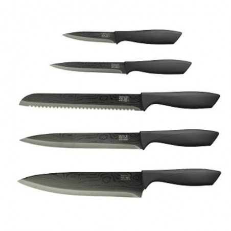 SET 5 CUCHILLO COCINA DAMASK BLACK TITANIUM LOR255