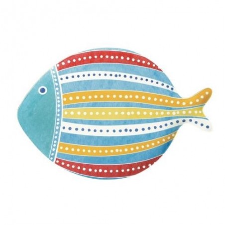 PLATO PESCADO GRANDE 31X21.5CM PORCELANA ROJO