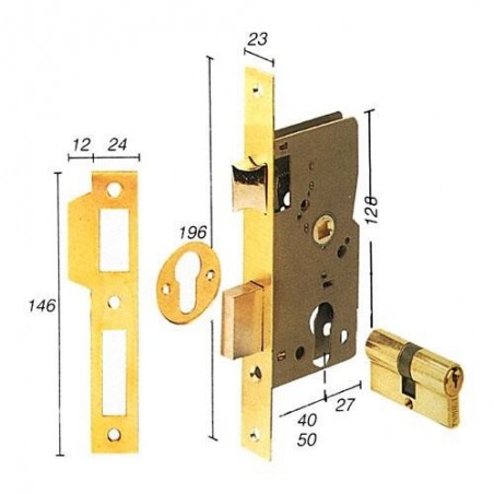 CERRADURA EMBUTIR 2010/6P/ HL TESA